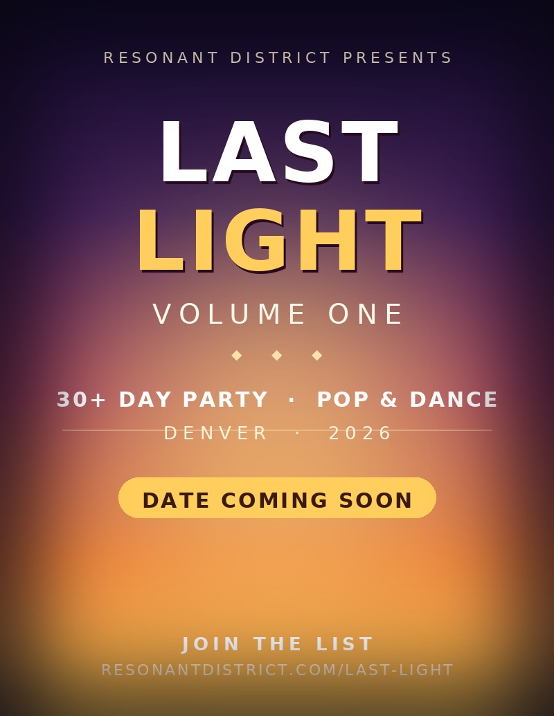 Last Light — Volume One event flyer