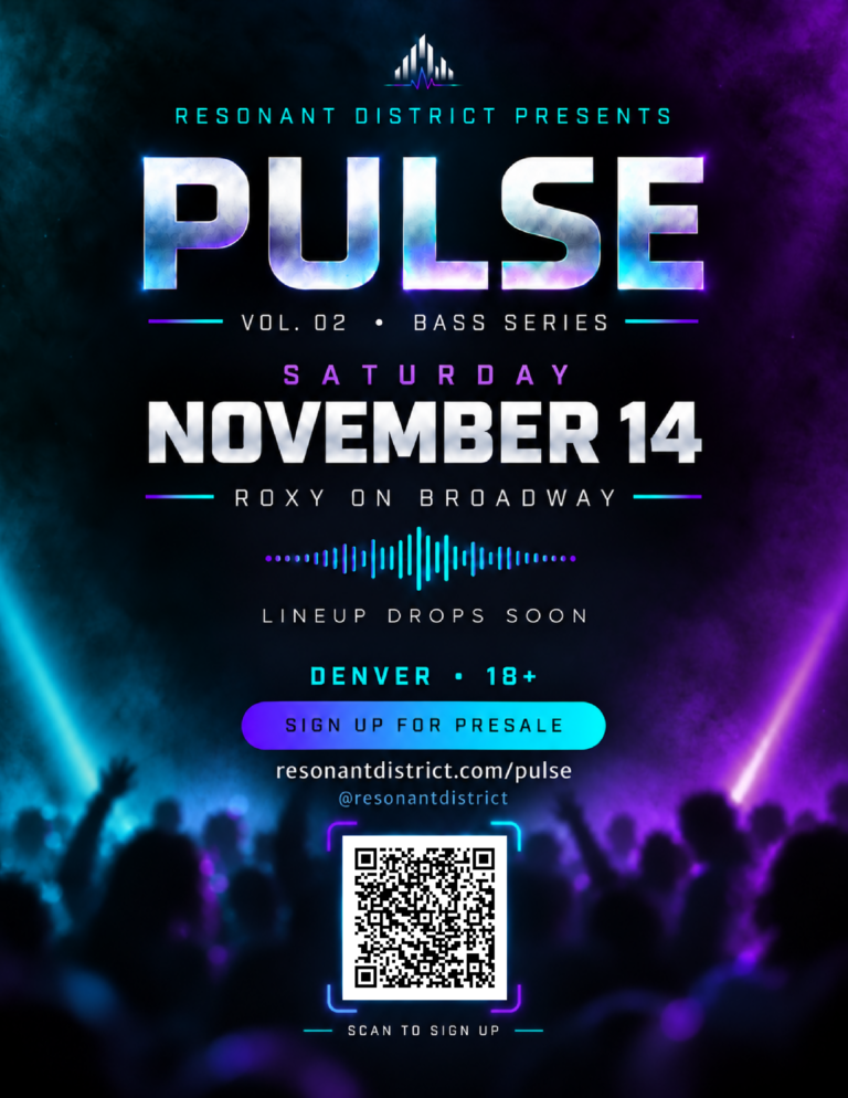 PULSE Vol. 02 flyer: Saturday, November 14, 2026 at Roxy on Broadway, Denver, 18+